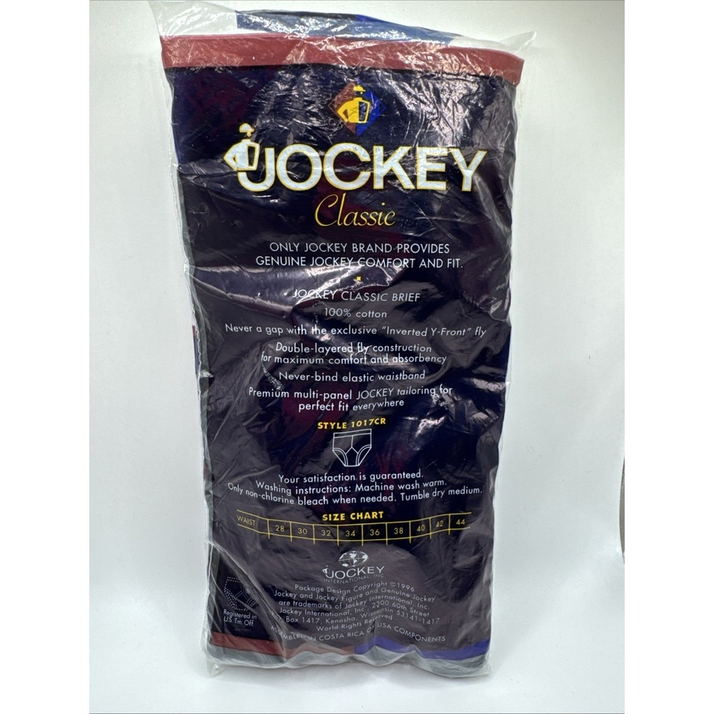 NEW Vtg 1996 Genuine Jockey Full-Rise Classic Men's Brief Underwear Sz 40 BLACK - Picture 4 of 5